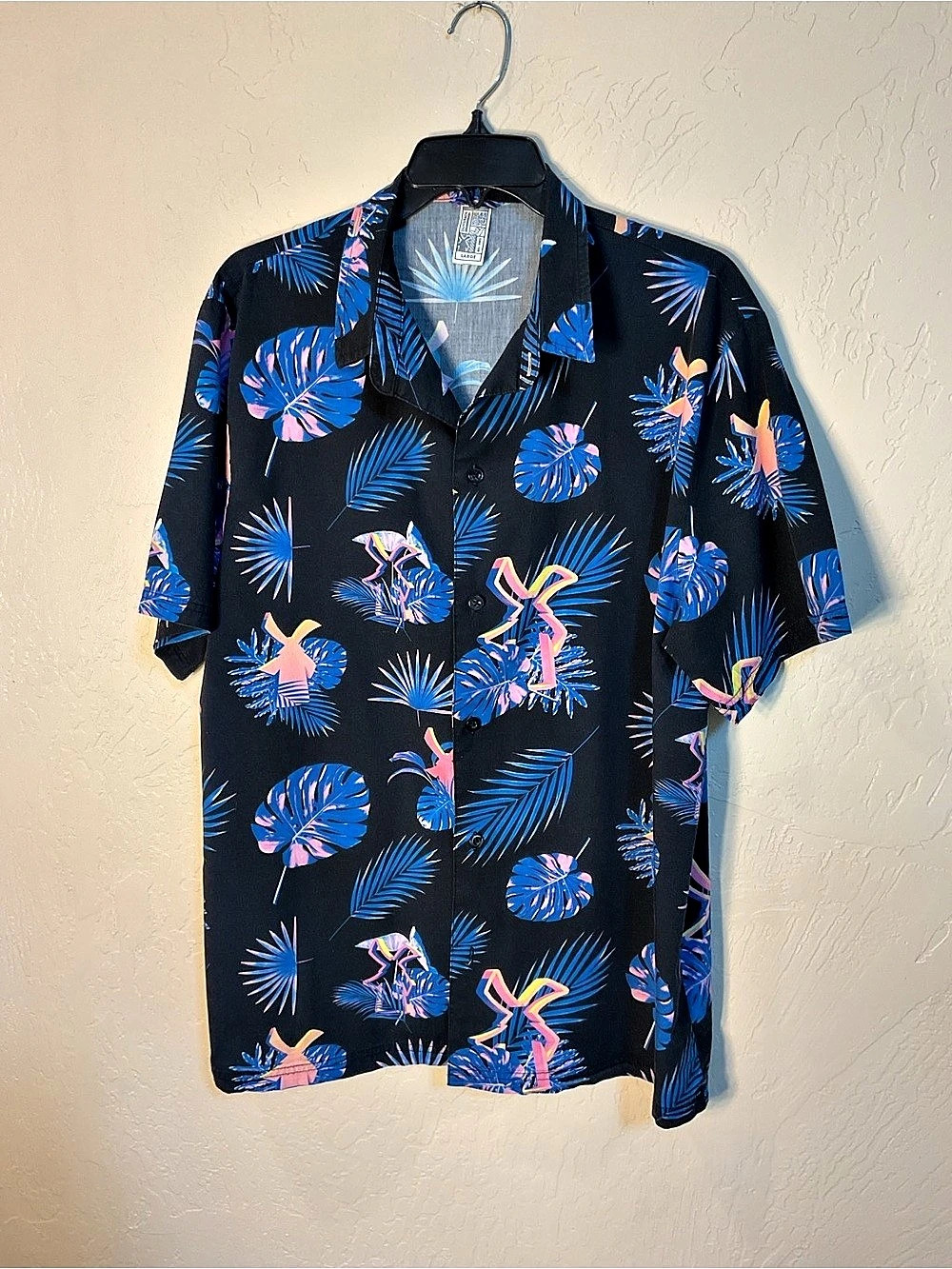 Desigual Men's Floral Short Sleeve Shirt Size Large
